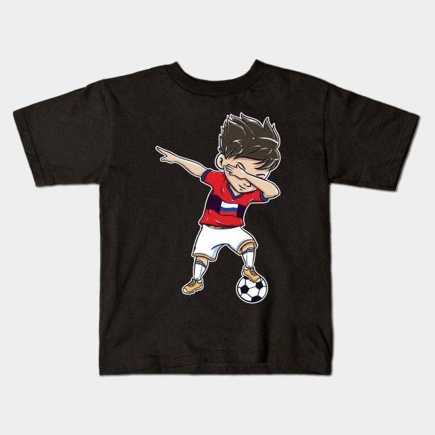 Dabbing Soccer Player Funny Russia Fan T-Shirt boy Kids T-Shirt by Pummli